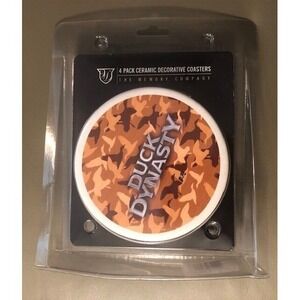 A & E DUCK DYNASTY Coasters Decorative Ceramic Set of 4 The Memory Company NEW